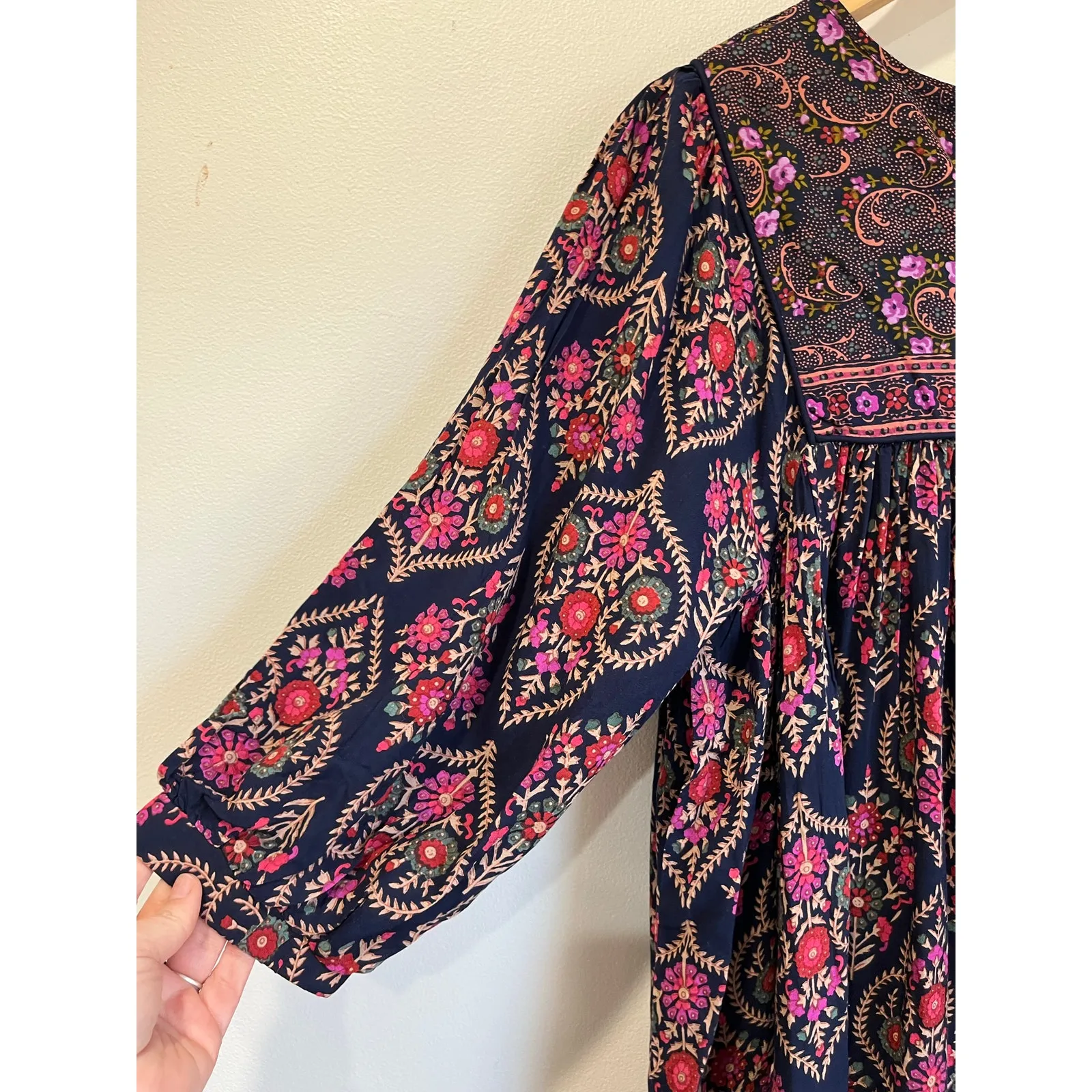 Natural Life Boho Floral Mini Dress Peasant Style NWT Size Small Festival - Image 11