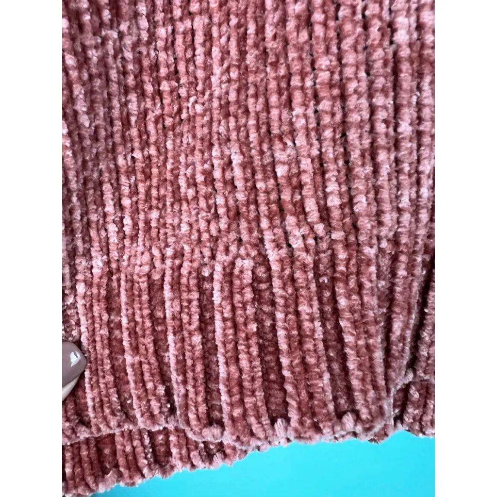 Women's Aerie Rust Chenille Crew Neck Sweater M - Image 3