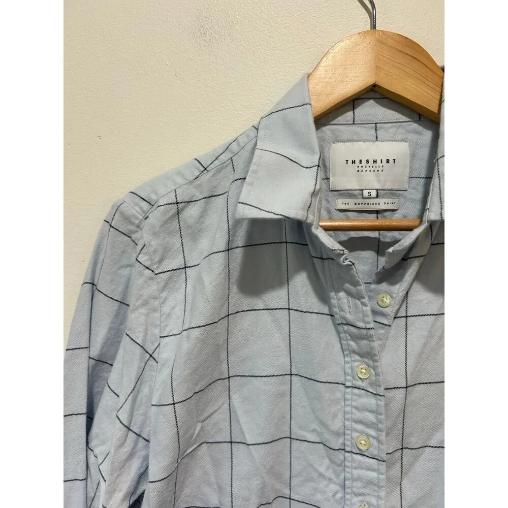 The Shirt Rochelle Behrens The Boyfriend shirt womens size S blue classic soft - Image 2