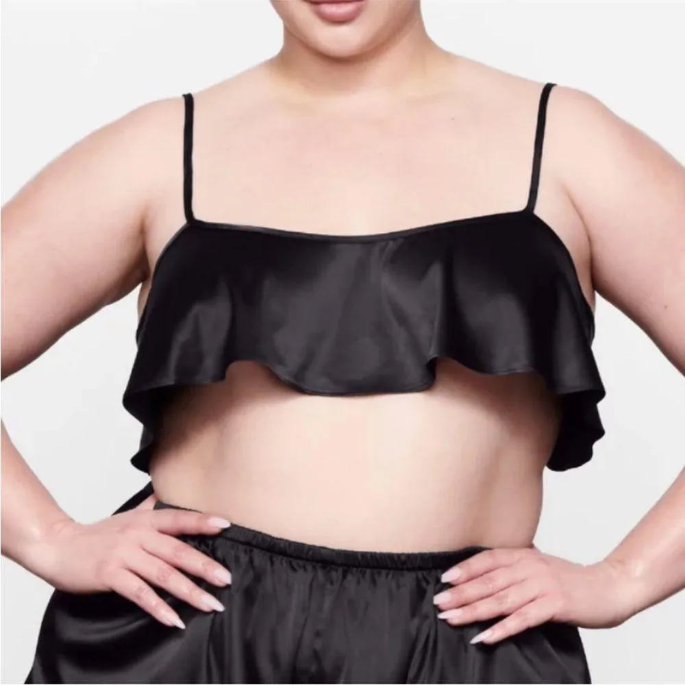 SKIMS Woven Shine Cami in Onyx. Size 4X. New Without Tags. - Image 10