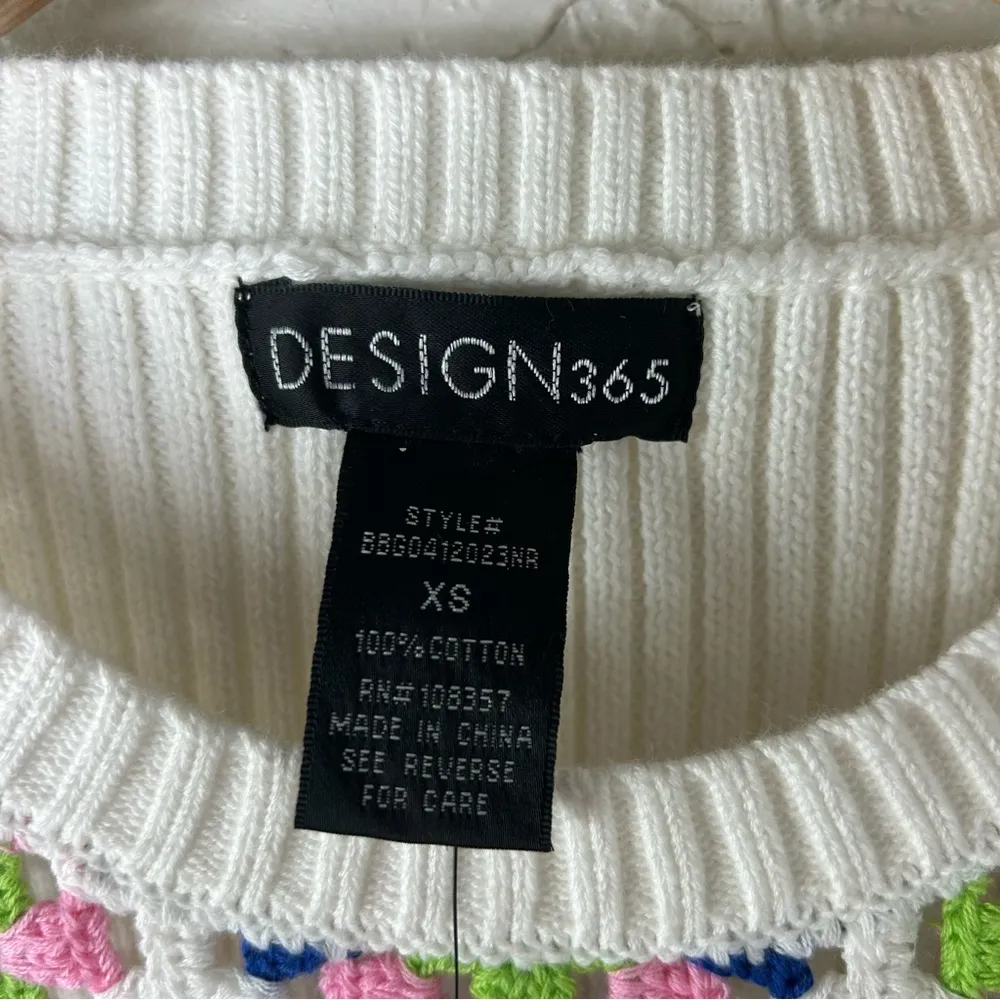 Design 365 | Chunky Rib Knit Sweater Vest Granny Square NWT Size XS Green - Image 5