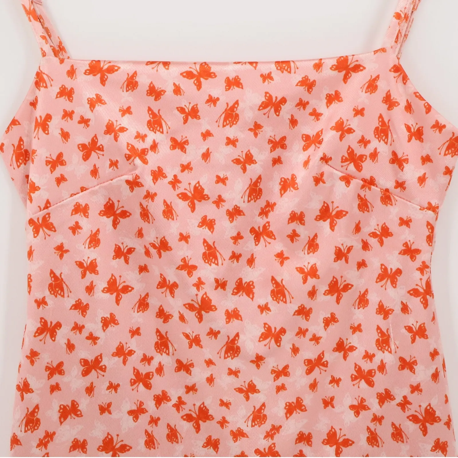 Urban Outfitters Y2K Mini Slip Dress Pink‎ Butterfly Twee Fairy Soft Girl Size S - Image 2