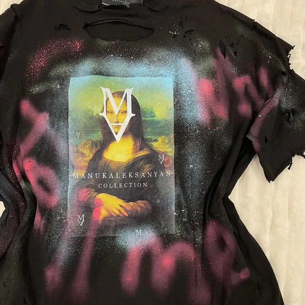 Manuk Aleksanyan Mona Lisa Black Oversized Tshirt Size undefined - Image 3