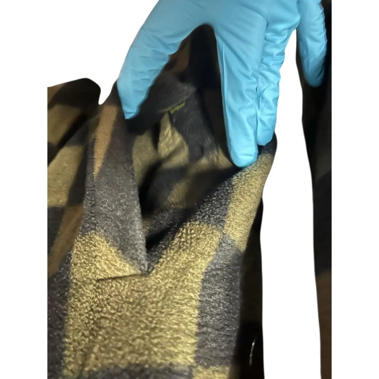 Weekends Everyday Flannel Shirt Jacket Women Size Small Checkerboard Black Olive Green - Image 4