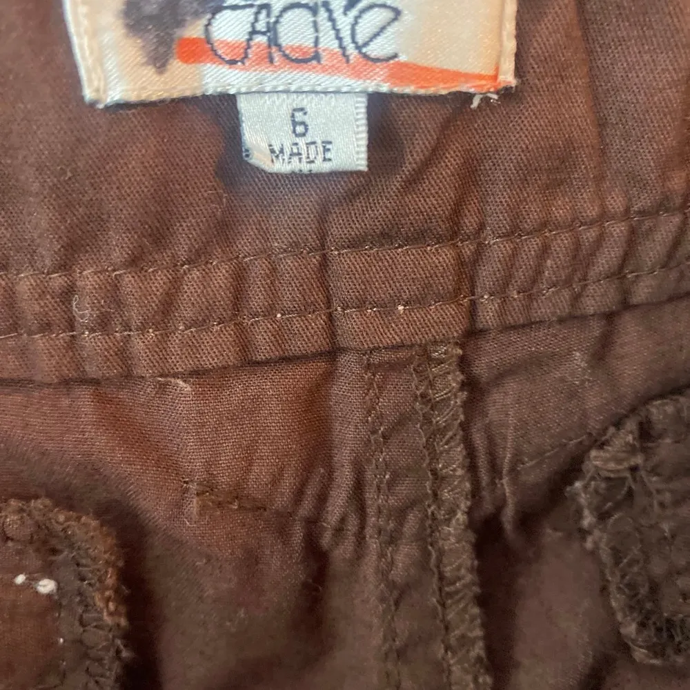 Cache Brown Embroidered Embellished Cargo pants drawstring legs sz 6 - Image 6