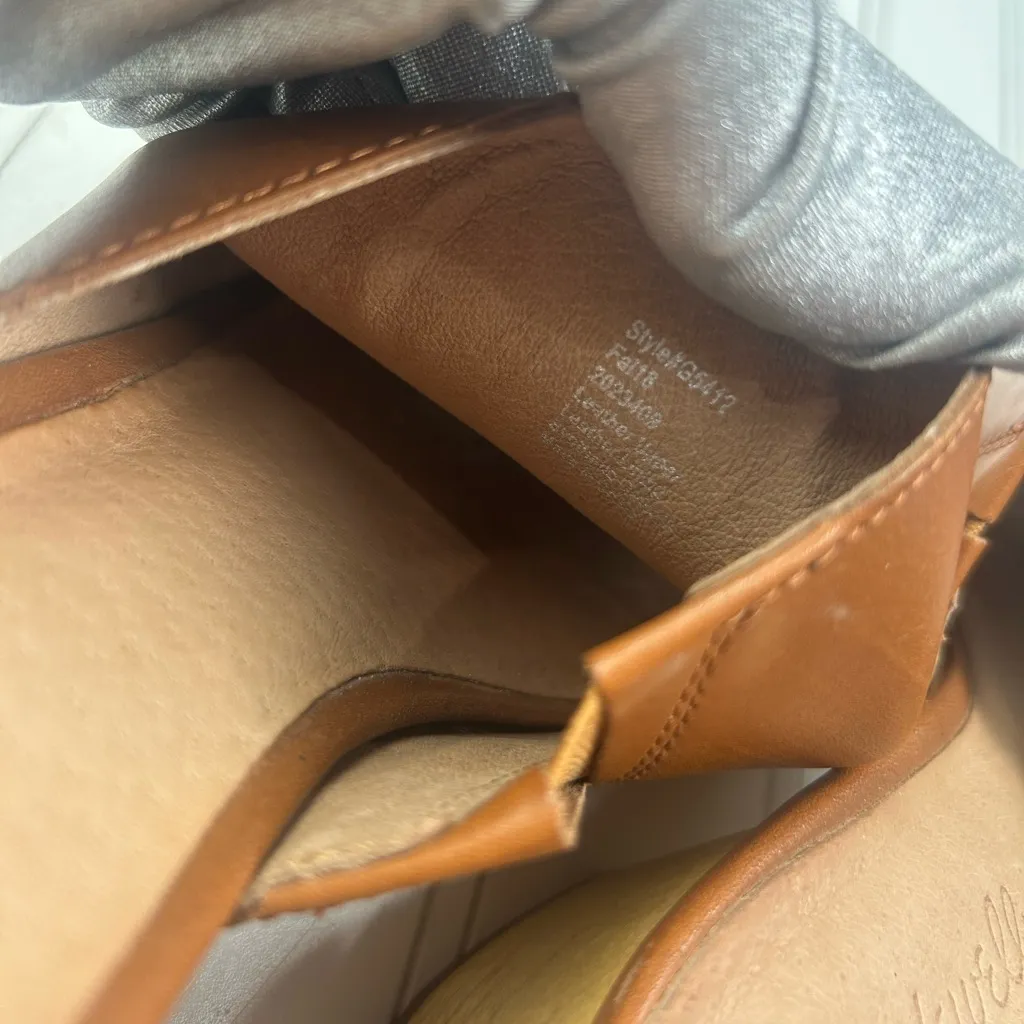 Madewell Vintage Brown Genuine Leather Block Heel Mules Women’s 8.5 - Image 10