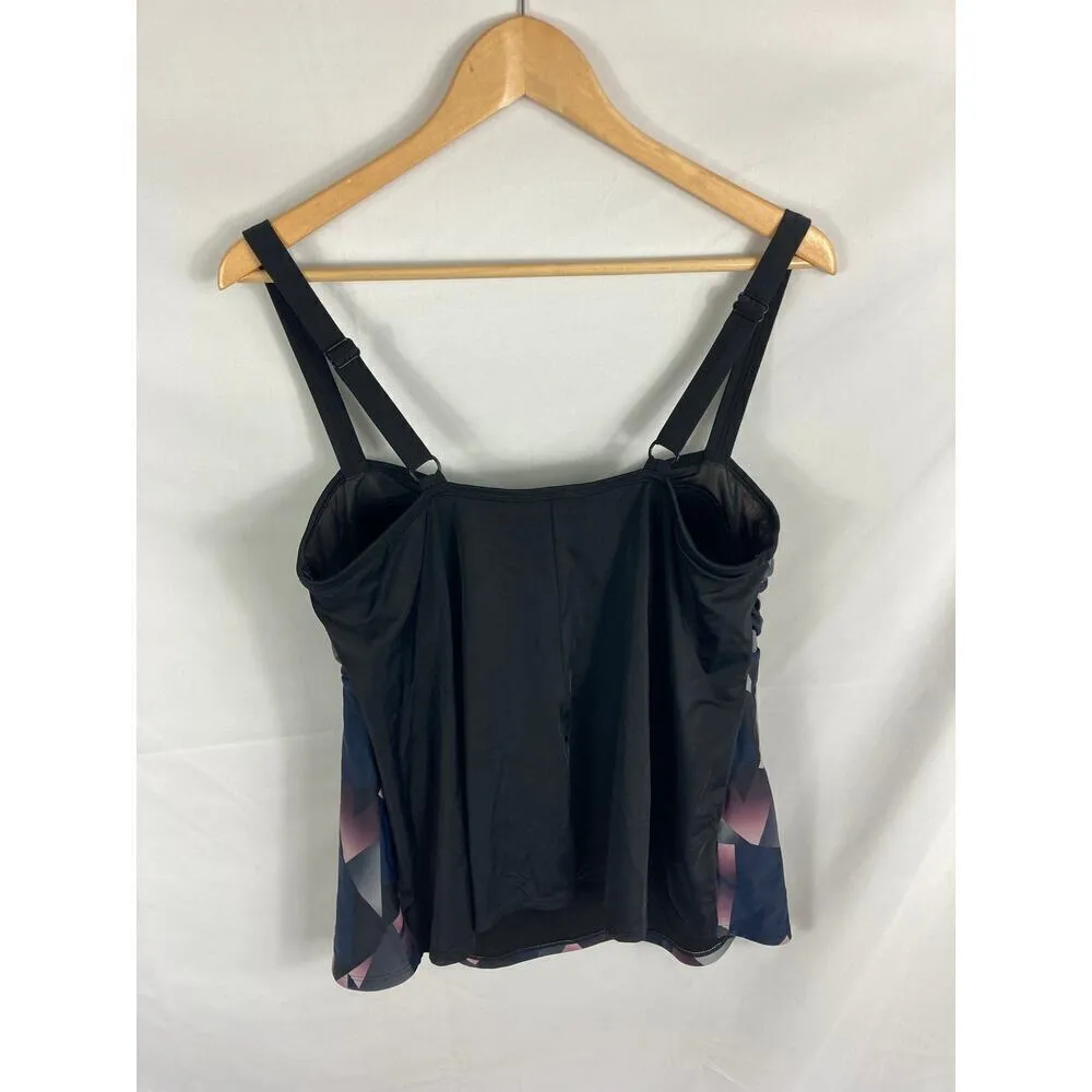 Ulla Popken Patterned Tankini Top Size 20 Black - Image 5