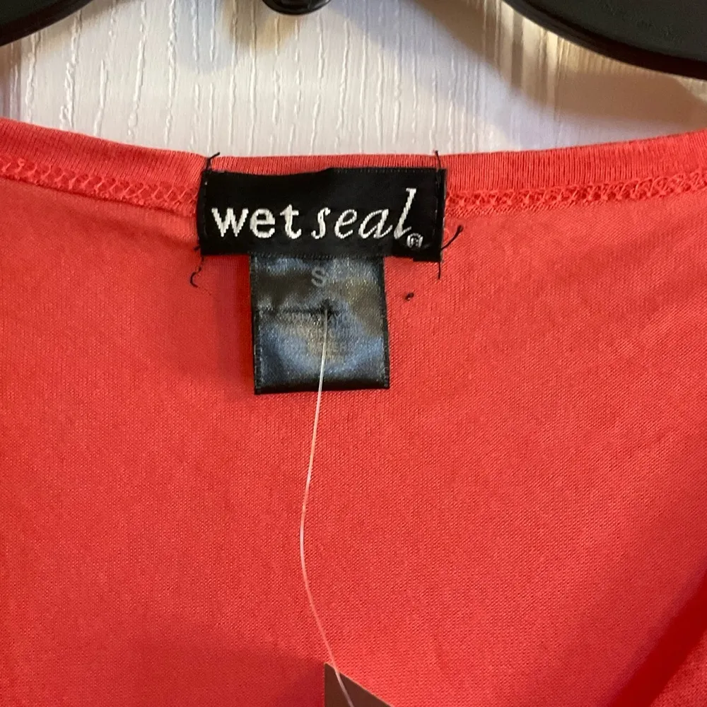 Women’s Super Soft Knits Salmon Orange  3/4 sleeve Wrap Top - Image 2