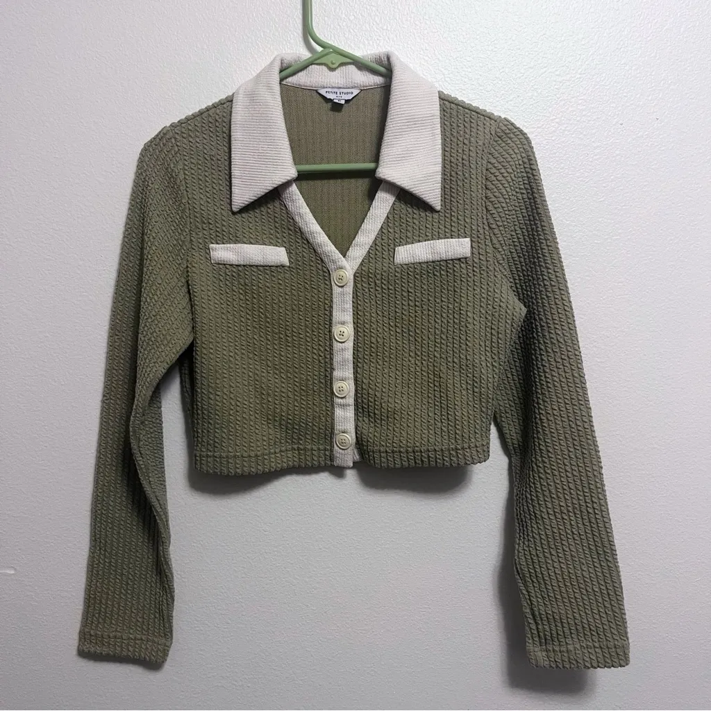 Petite Studio NYC Monroe Cardigan/Top Green Size XS - Image 8
