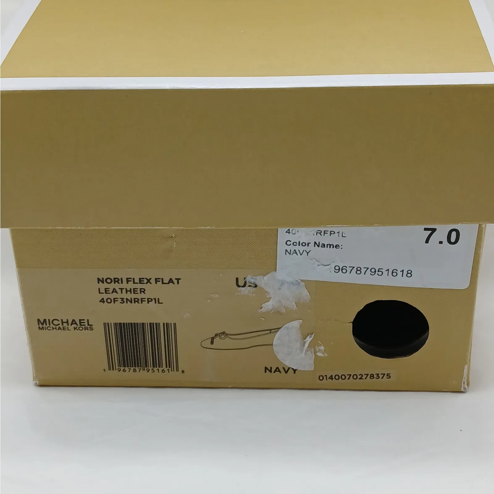 Michael Kors Womens Logo Ballet Flats Size 7M Navy Leather Casual Comfort Shoes - Image 4