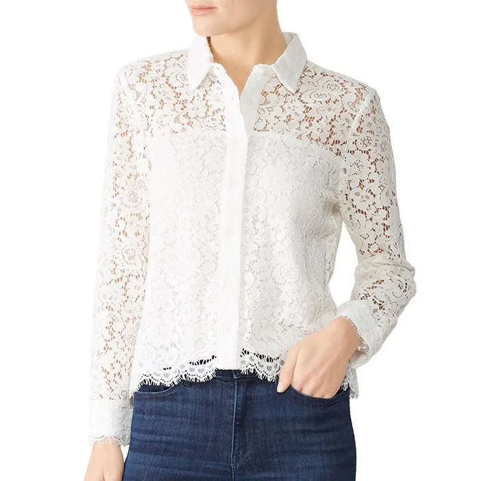 Cupcakes & Cashmere Lace rosella Blouse White Size M - Image 5