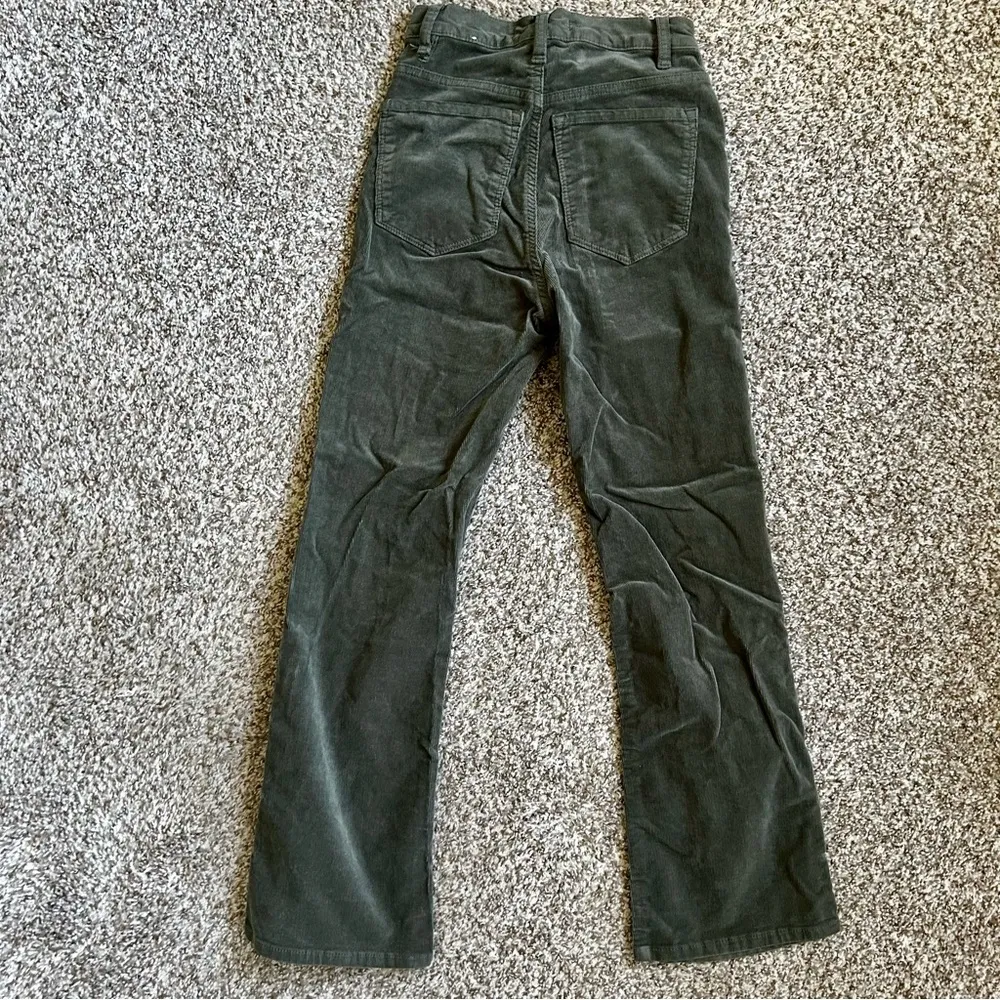 Mango Olive Green Corduroy Boot Cut Pants Size 2 - Image 7