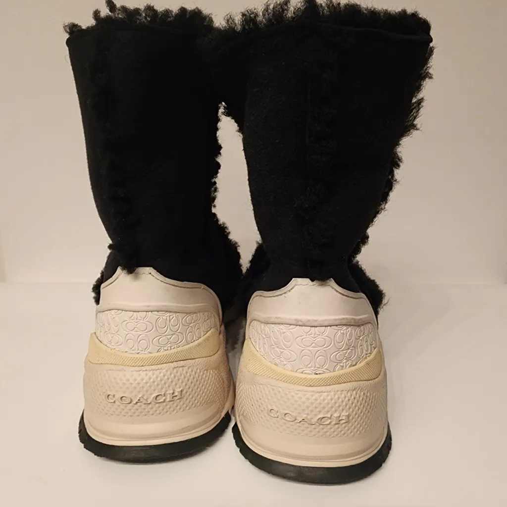 Coach Portia Cold Weather Bootie Black & White High-Top Sneakers Women’s Size 7B - Image 5