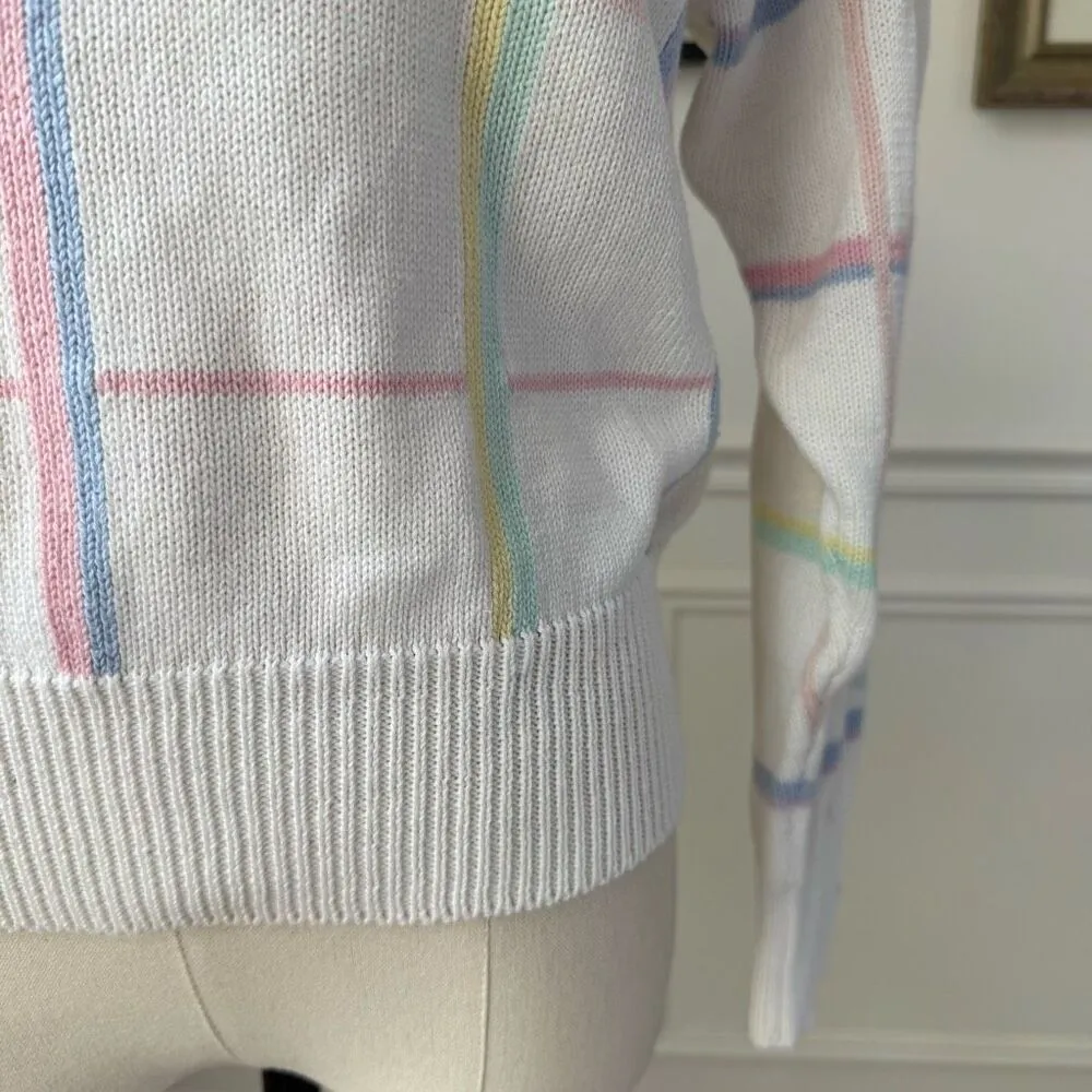 Vintage Head Sportswear Pastel Plaid Crewneck Sweater M - Image 4