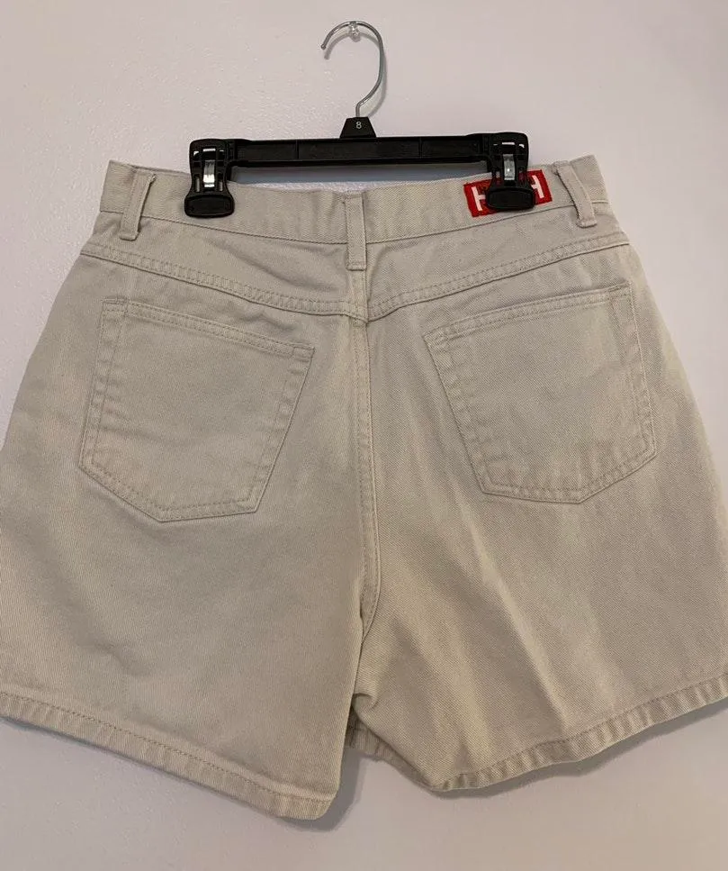 Vintage Halston Denim Shorts Tan Size 27 - Image 3