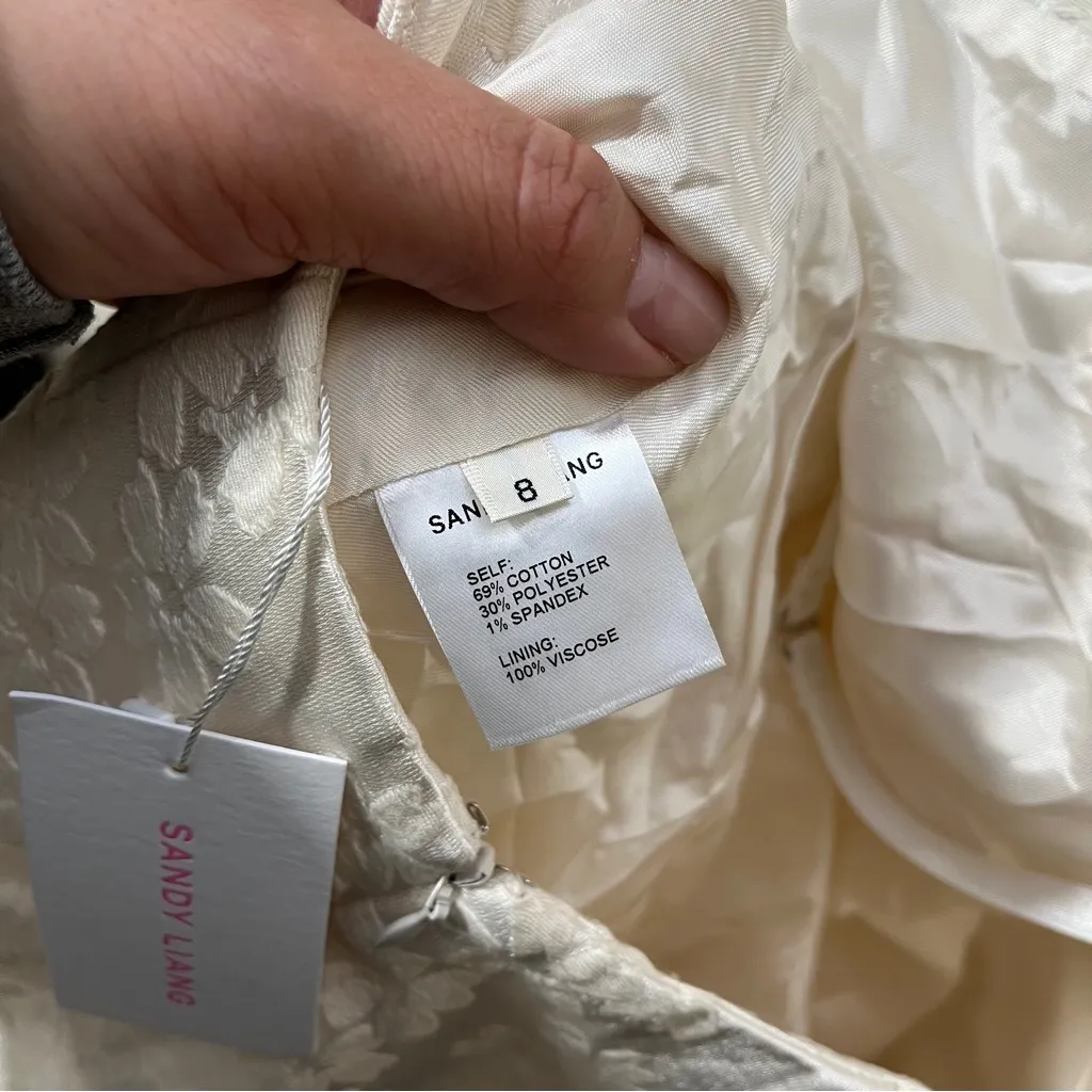 NWT SANDY LIANG Blanco Dress size 8 color ivory women’s - Image 11
