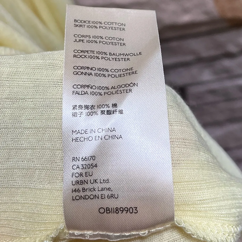 Free People We The Free Tunic Tank Dress Pleated Butter Yellow Cotton Medium - Image 7