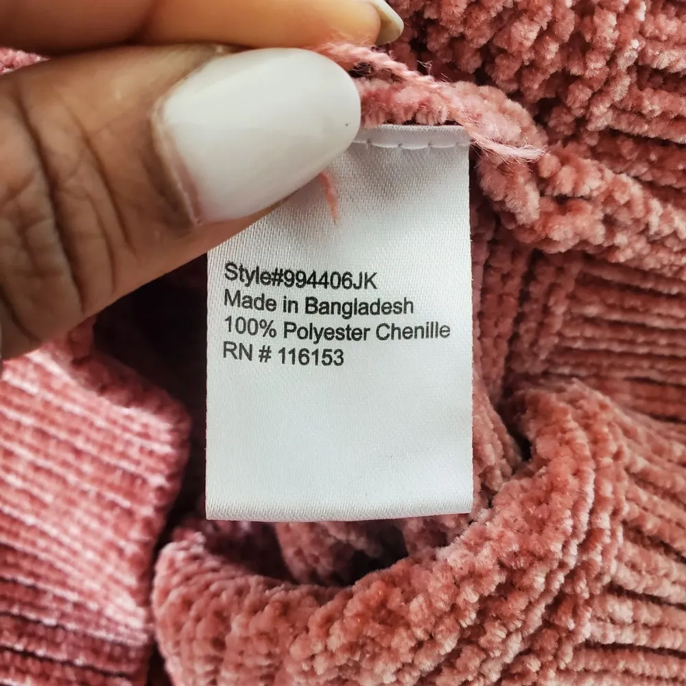 Poof Girl Pink Soft Chunky Knit Crop Sweater Size L - Image 7