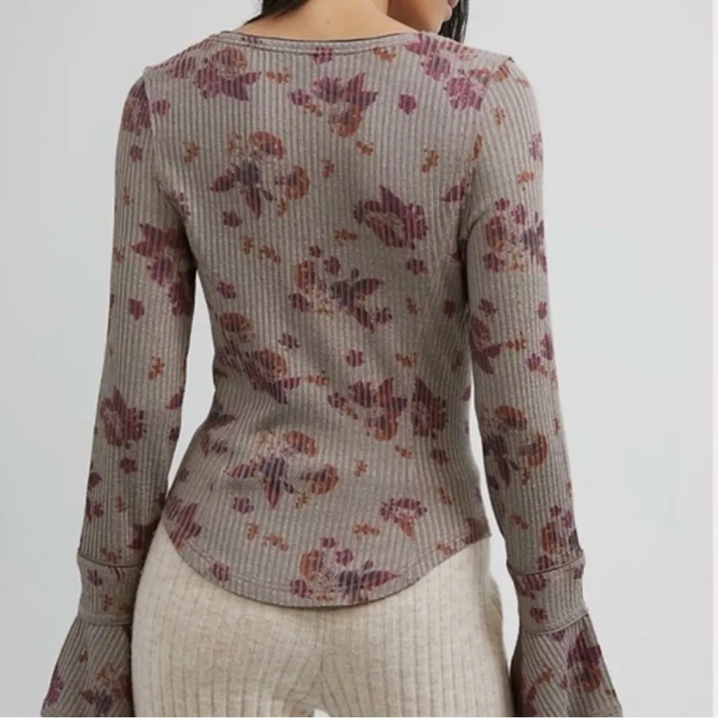 Free People Layer Me Henley Top In Washed Black - Image 6