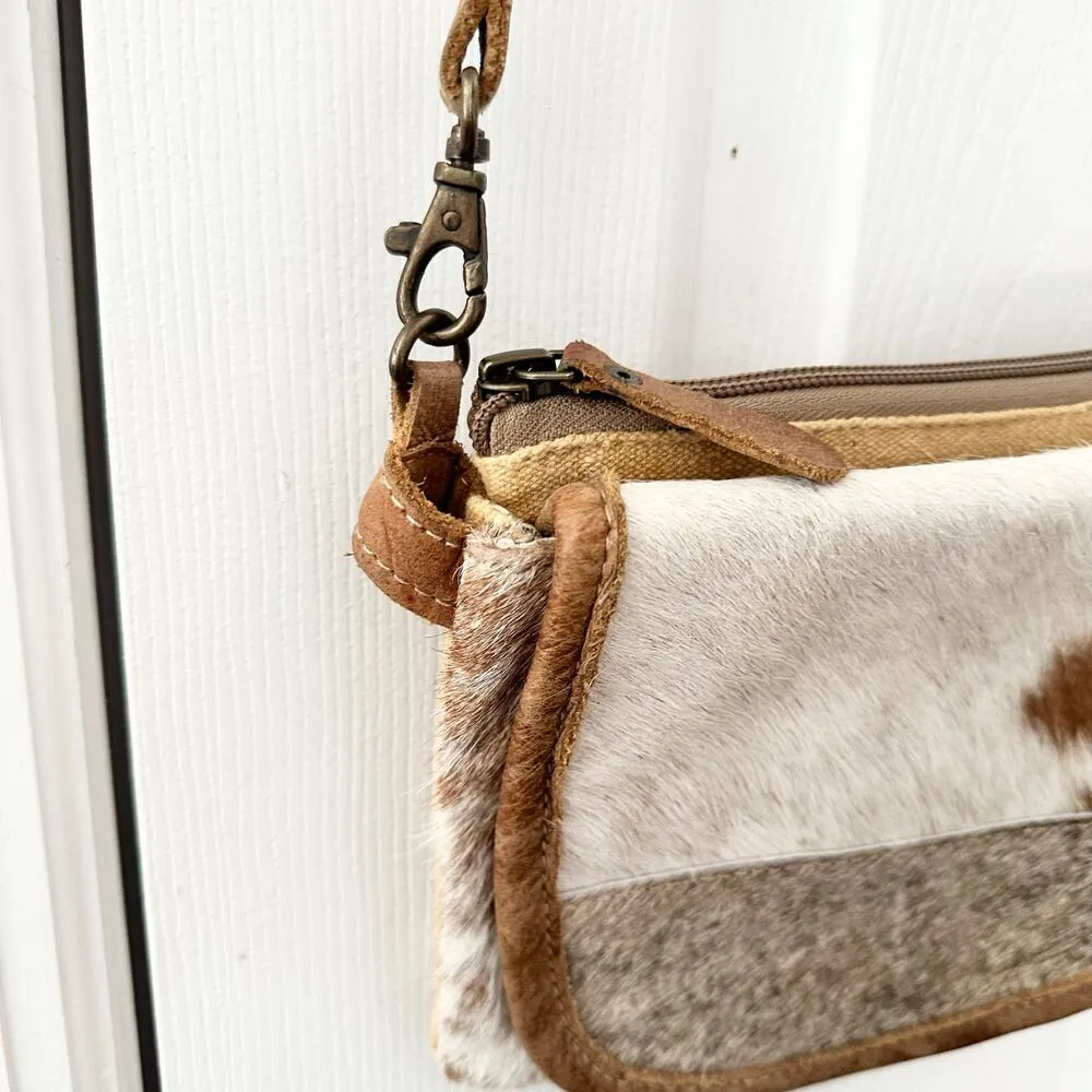 Myra Bags Cowgirl Western Mini Crossbody Saddle Genuine Leather Cowhide Hair Bag Tan - Image 7