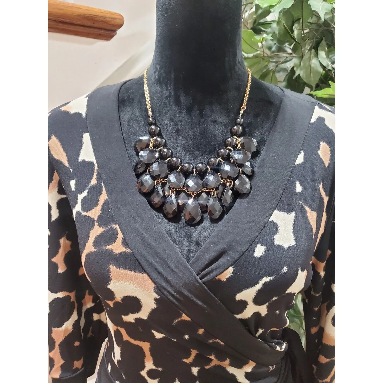 Alfani Womens Multicolor Polyester V Neck Long Sleeve Knee Length Wrap Dress M - Image 13