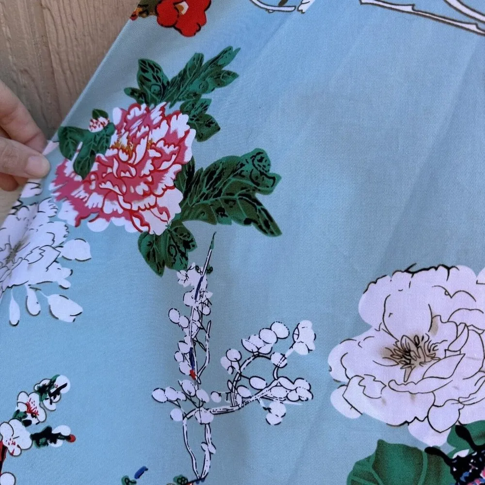 Dress Tells Retro Fit and Flare Floral Dress Size Large Cap Sleeve Stretch - Image 5