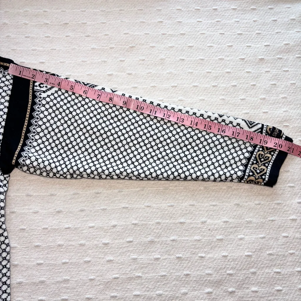 SKJAEVELAND of Norway fair isle ski cardigan sweater‎ Size S Black - Image 8