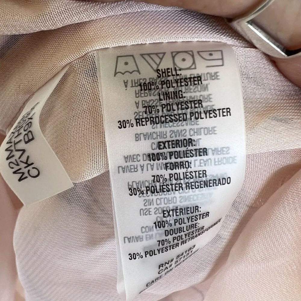 Calvin Klein Blouse Window Ruffle Neck Blouse LARGE Pink Black - Image 11