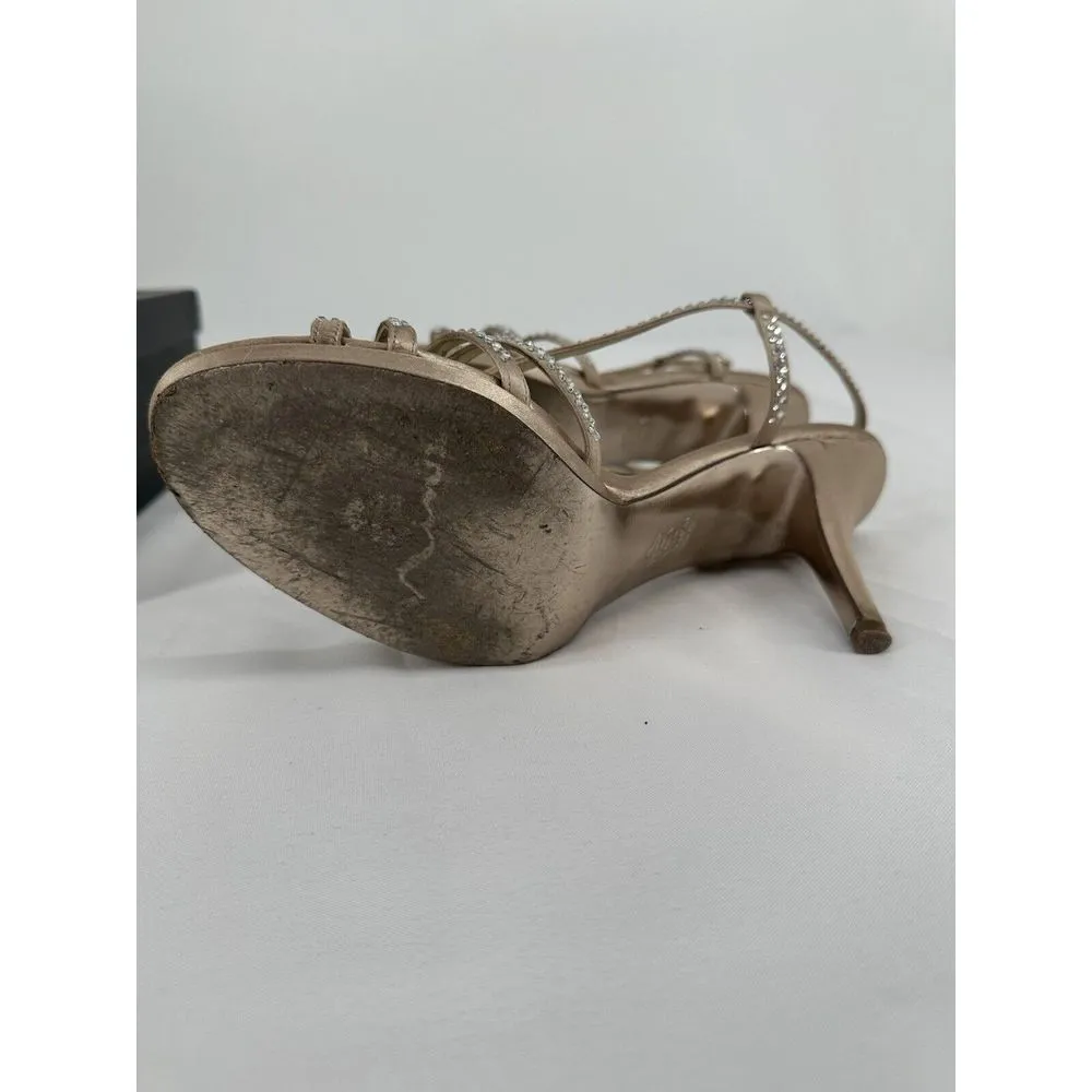 Nina Bobbie‎ JS Strappy Heels Size 9.5M Champagne Stiletto Dress Heel - Image 8