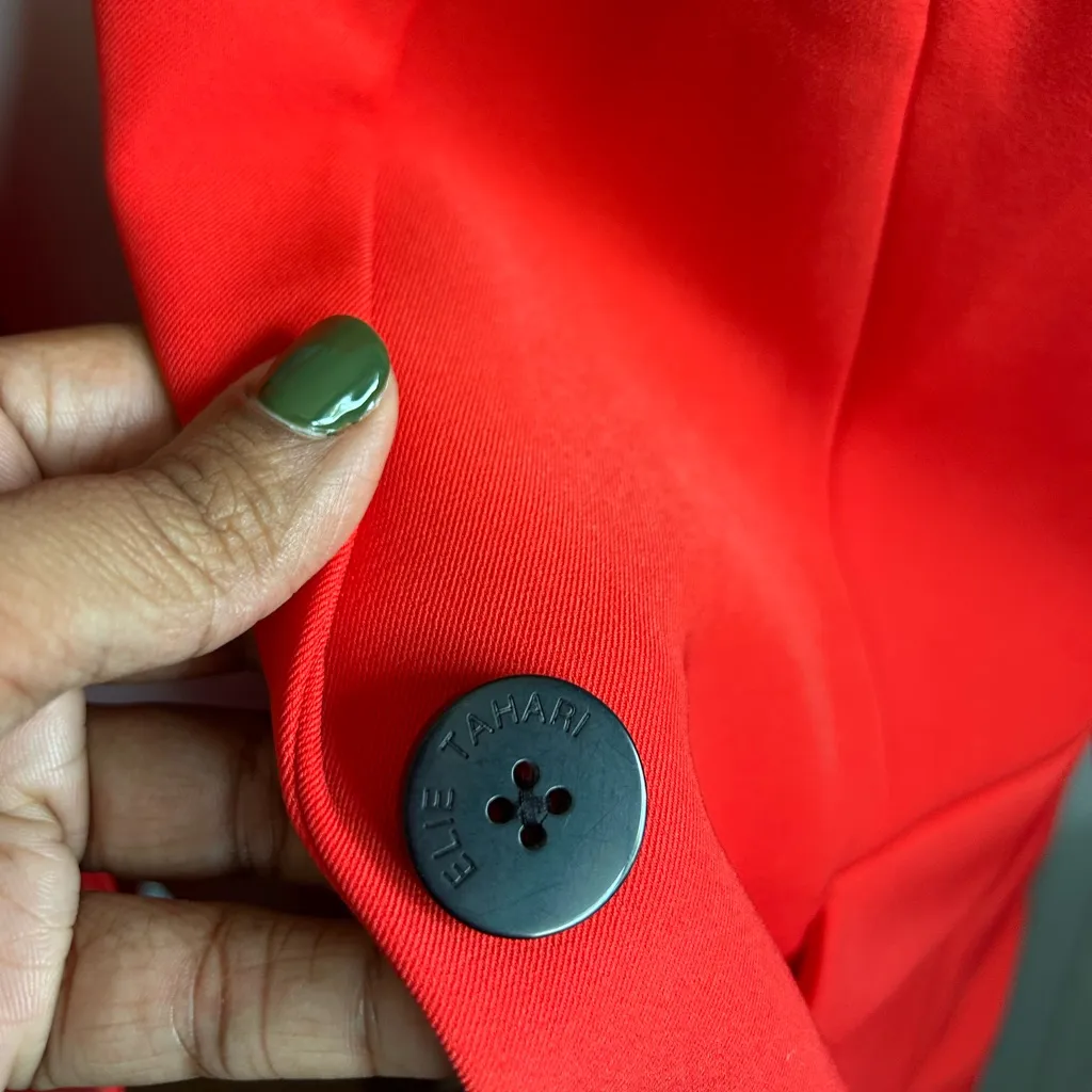 Elie Tahari | The Sylvie Single Button Blazer in Cayenne - Image 7