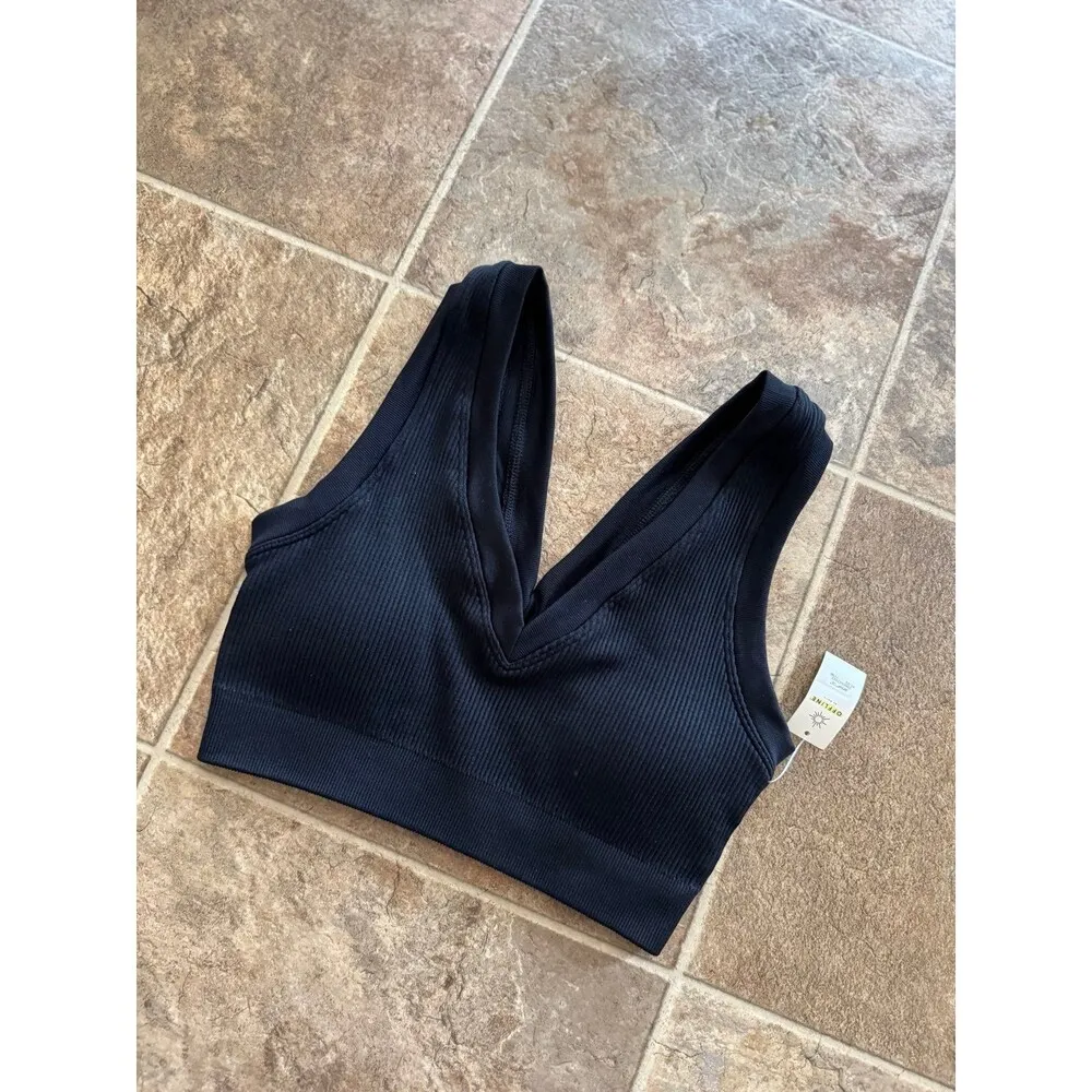 Aerie Real Good Ribbed Cropped Tank Bralette Black
Size XS - Image 3