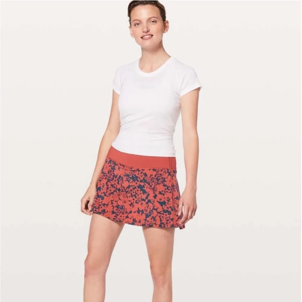 Lululemon Pace Rival Skirt Orange Blue Floral Size 2 - Image 41