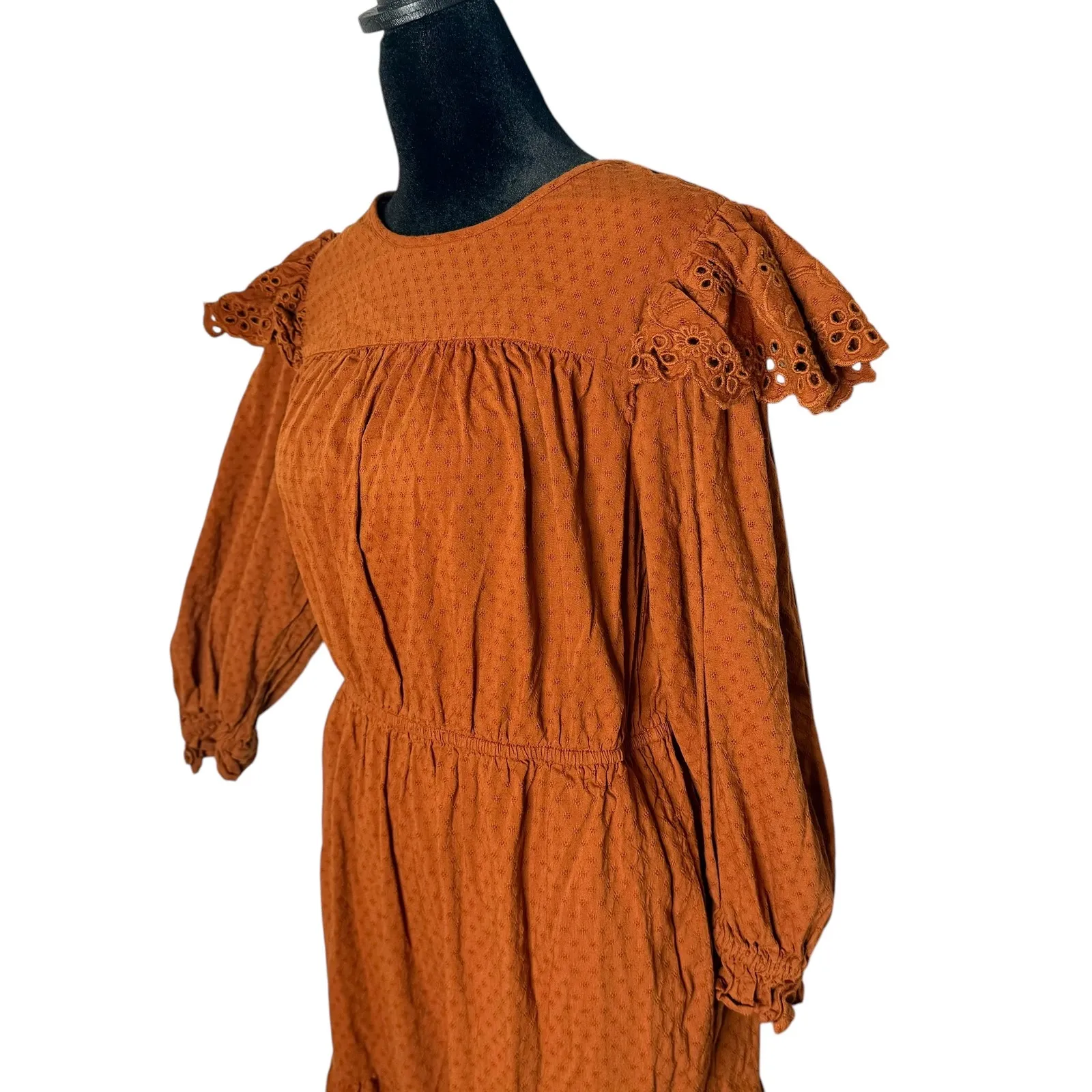 Universal Thread Dress Womens M Eyelet Ruffle Cottagecore‎ BOHO Tiered - Image 11