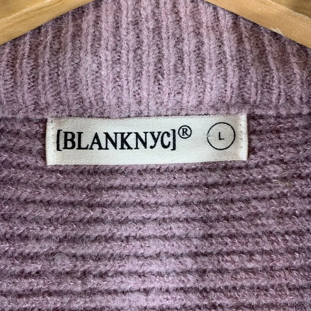 Blank NYC Prelude to a Kiss Pink Metallic Balloon Sleeve Sweater Size Large - Image 6