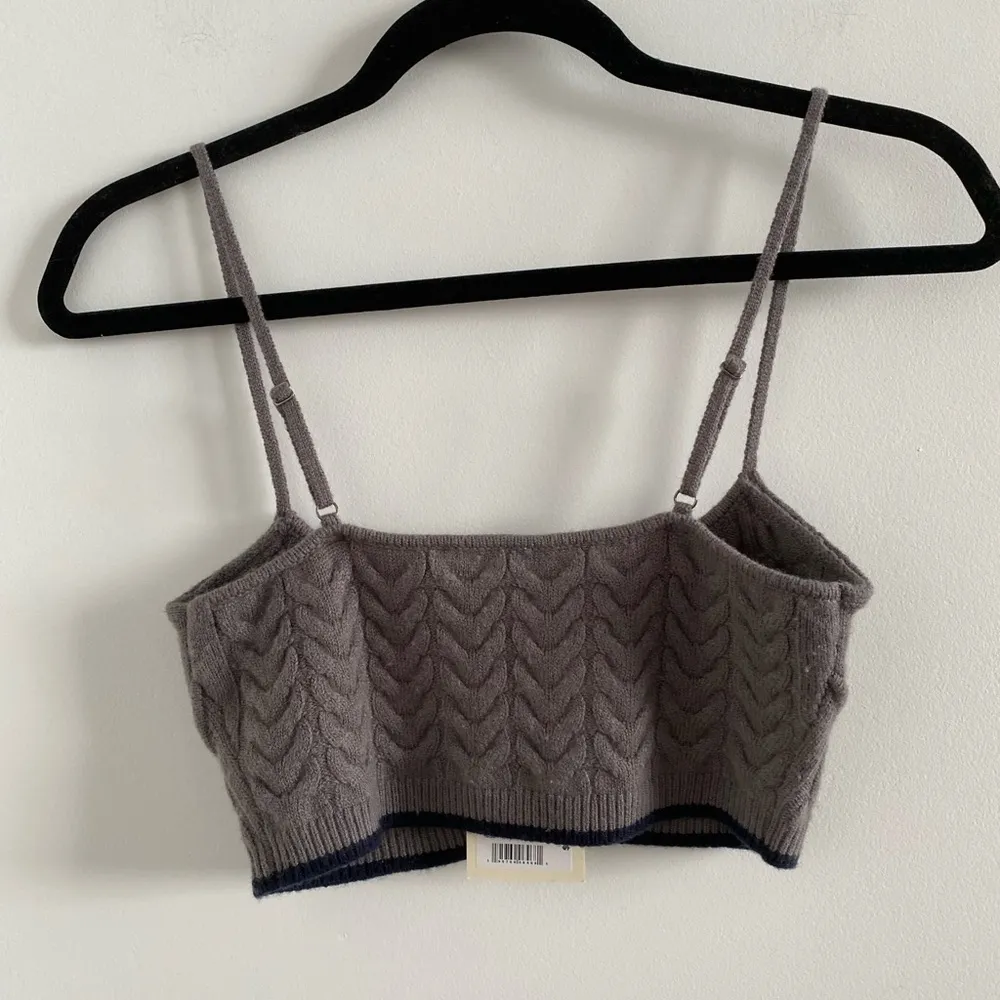 Favorite Daughter Grey & Navy Knit Lauren Bra Cropped Top Size XS New With Tag Gray - Image 11