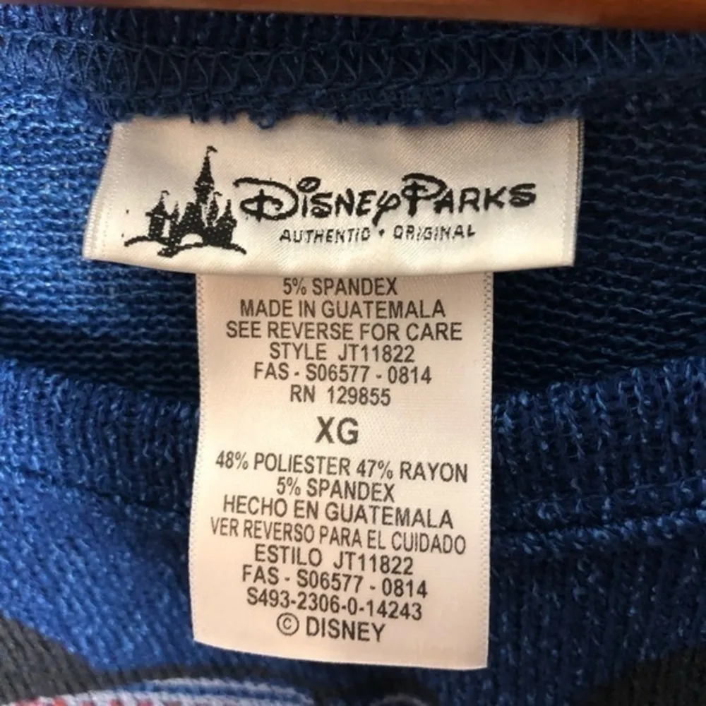 Disney Parks Mickey Mouse Blue Sheer Sweatshirt - Image 3