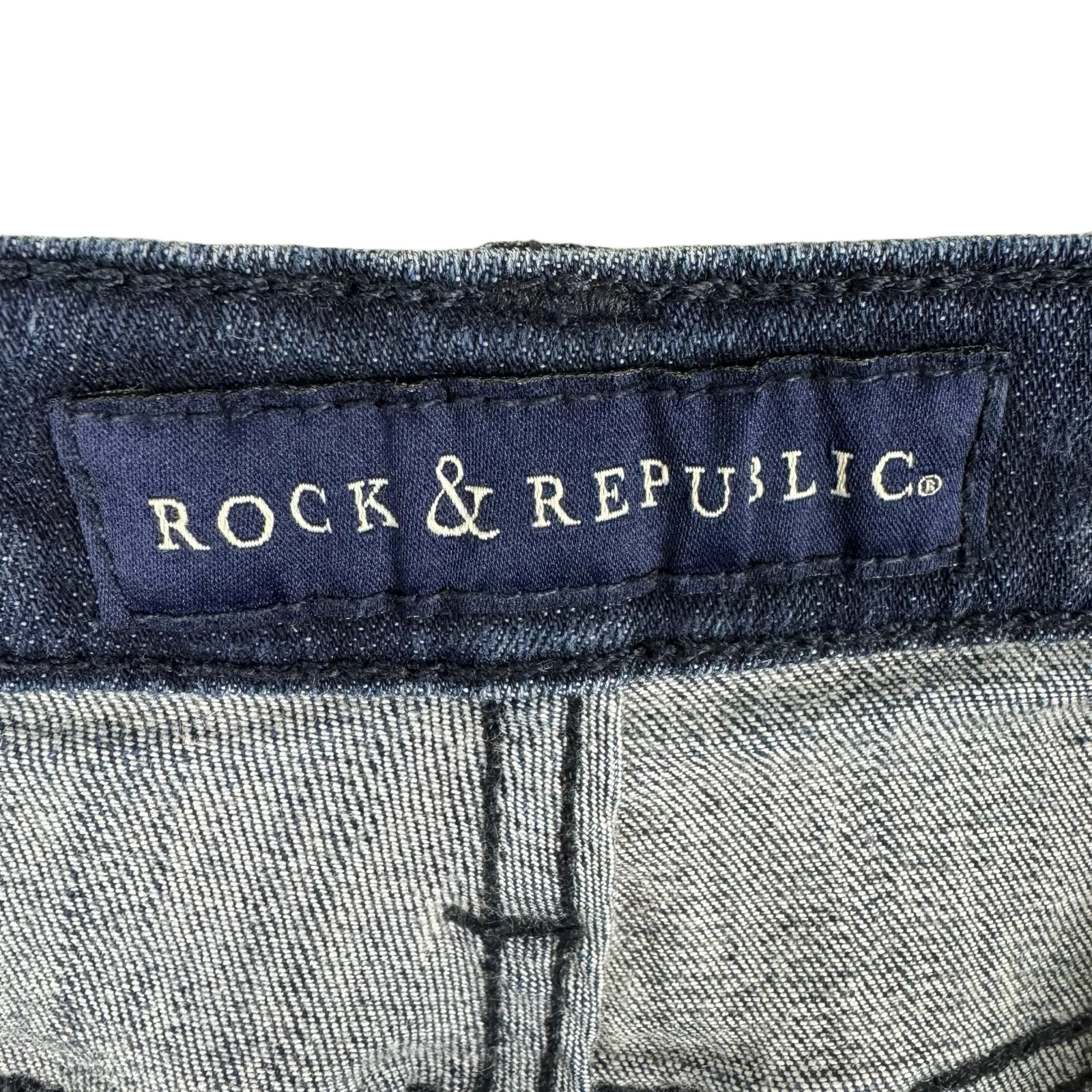 Rock &‎ Republic High Roller Medium Wash High Rise Stretchy Skinny Jeans Size 14 - Image 5