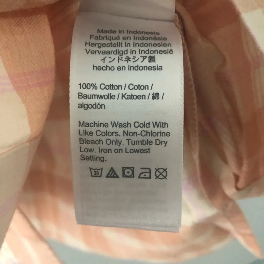 J. Crew Gathered Button Up Shirt Featherweight Flannel Peach Pink NEW - Image 8