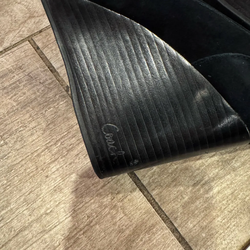 Coach Black Suede Wedge Heels | Women’s Slip-On Wedges | Size 8.5 - Image 6