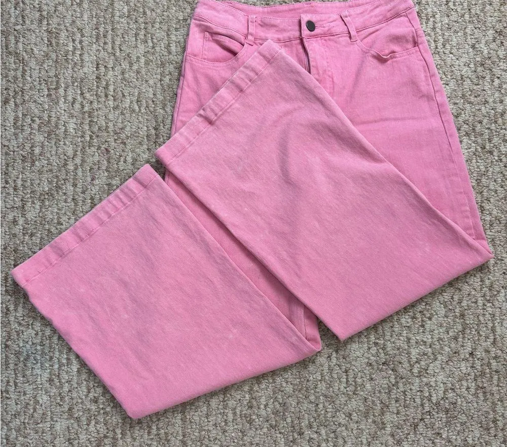 Entro Wide Leg Pants-Pink Size Medium.  #206 - Image 2