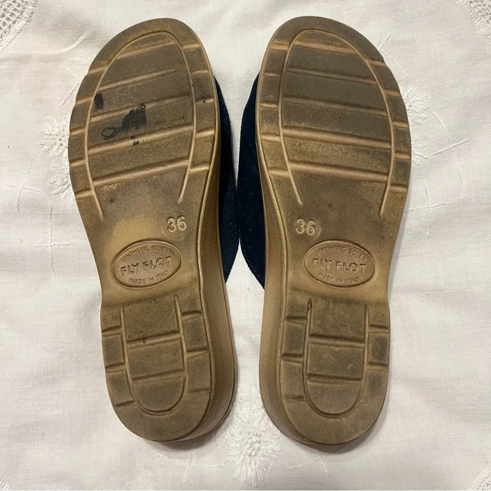 Fly Flot Navy Blue Sandals Women’s EU 36 US 5 Leather Anatomic Anti Shock - Image 10