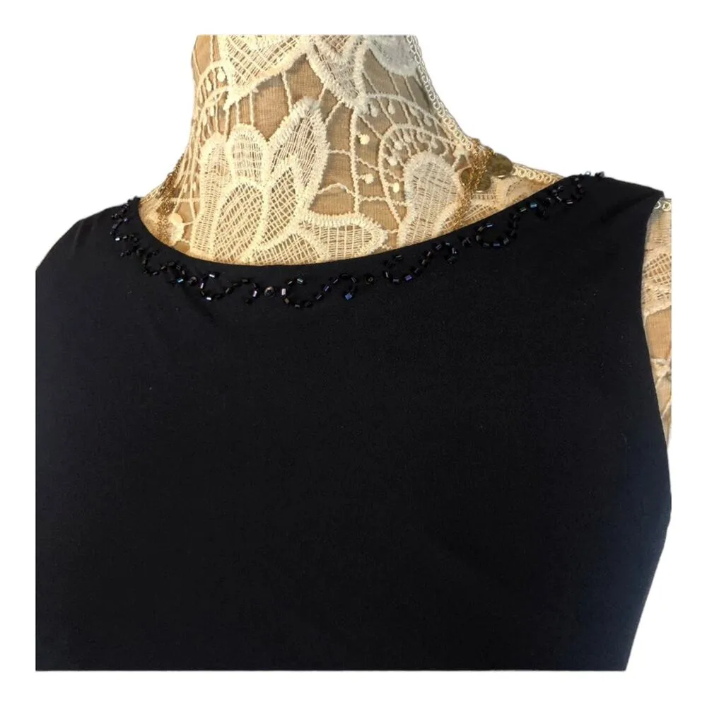 Davids bridal formal sleeveless long navy beaded tiered dress with shawl size 4 - Image 10