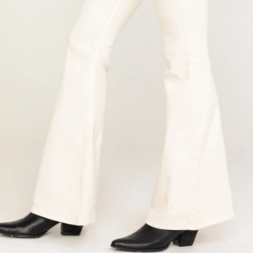 Free People Pull On Penny Flare Jeans Cream Size 32 - Image 9