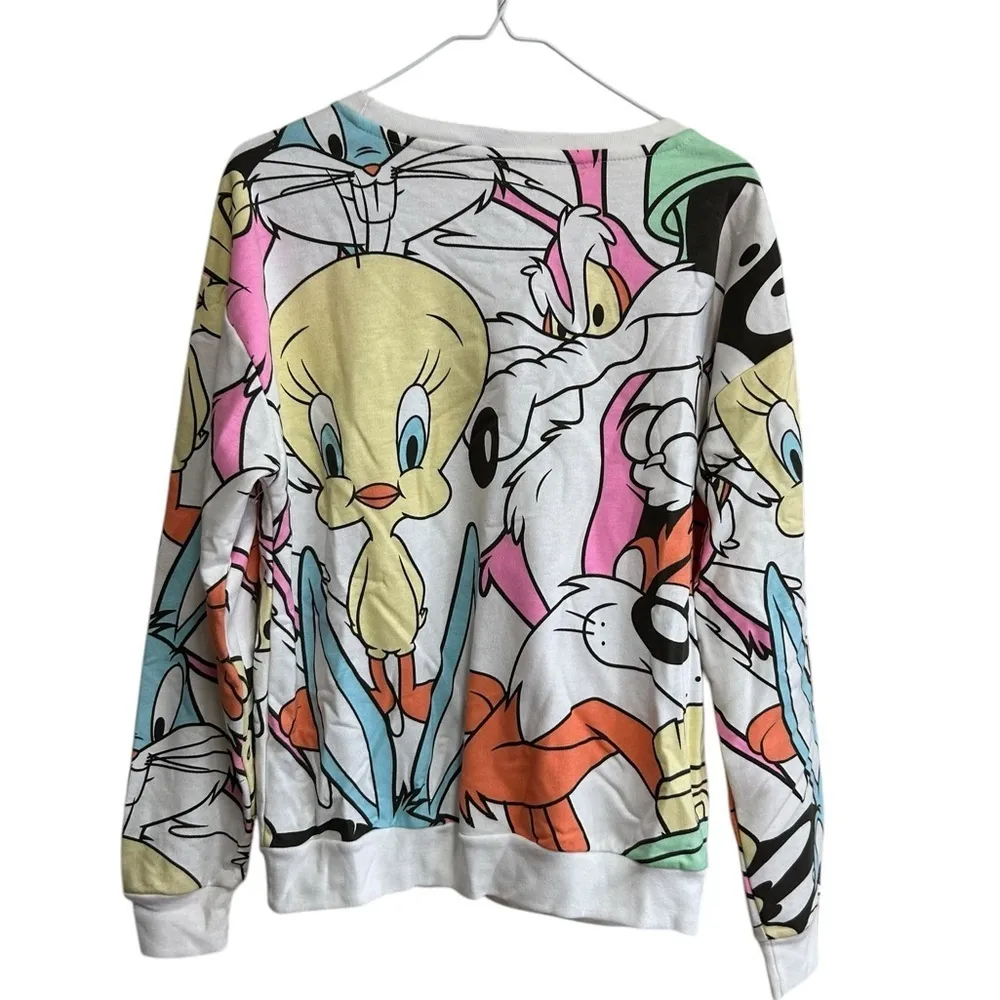 Looney Tunes Sweatshirt Size Medium Vintage Bugs Bunny Tweety Bird Daffy Duck - Image 4