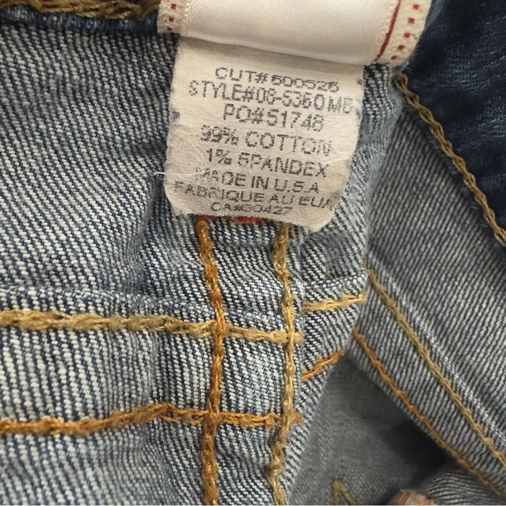 True Religion Size 28 Made in USA Vintage Joey Short Big T Jeans Shorts Womens - Image 9