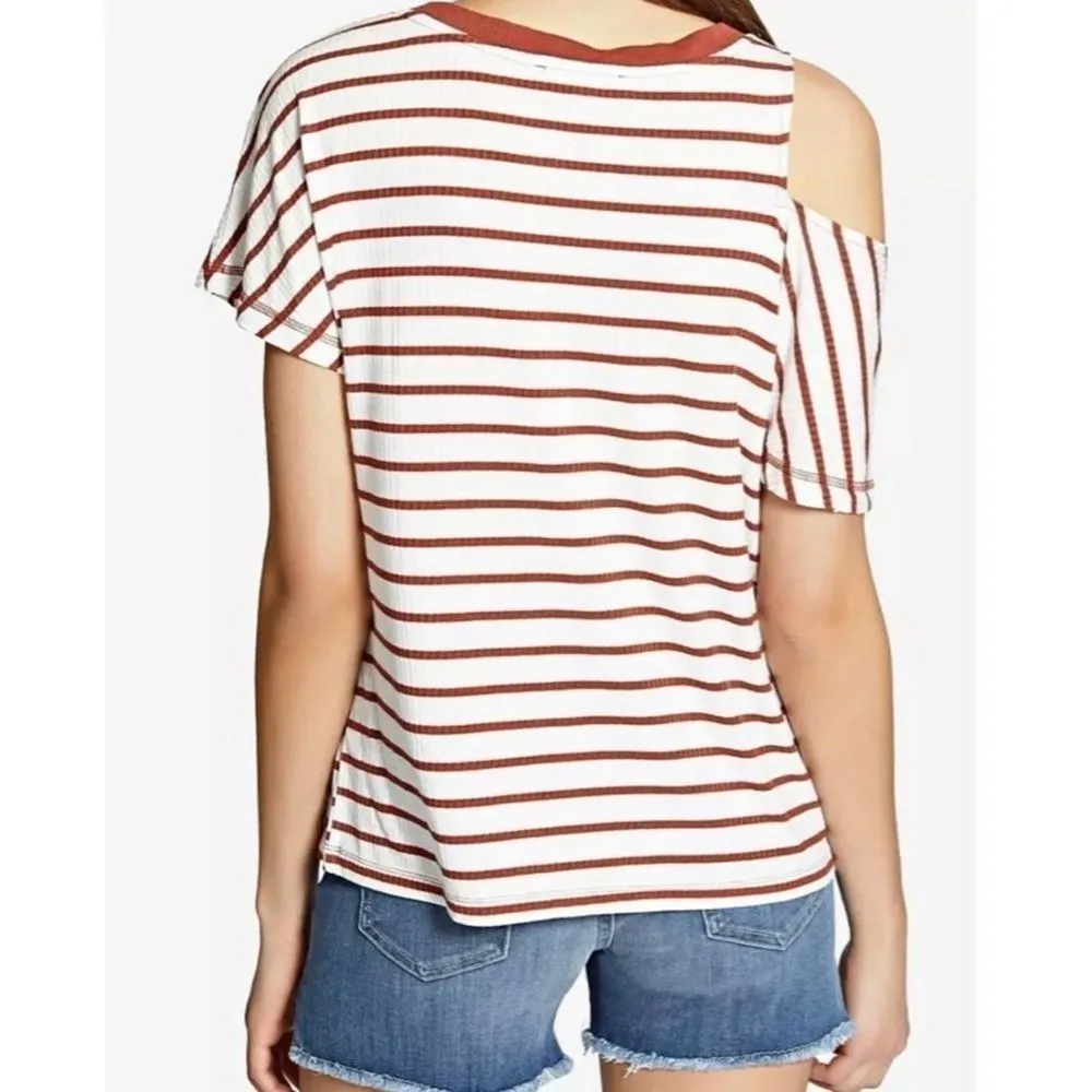 Sanctuary Desert Escape Striped Unique Single Cold Shoulder Top XS NWT - Image 3