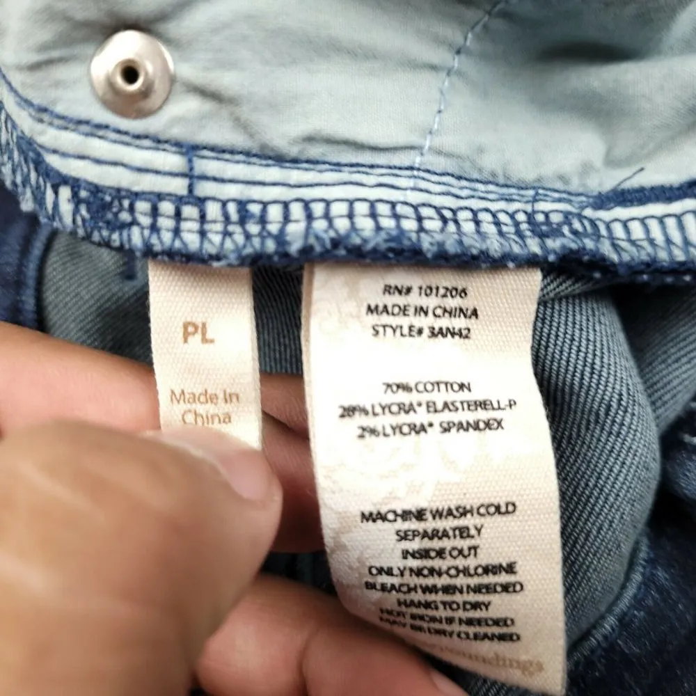 Soft Surroundings Blue Denim Stretchy Jeans Womens Size PL (34x26.5) EUC - Image 6