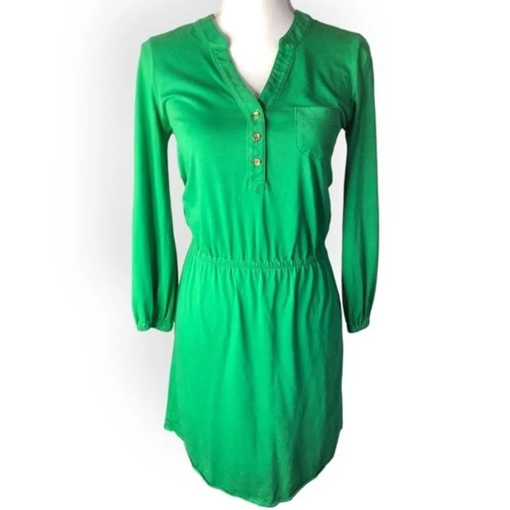 Lilly Pulitzer Green Beckett Drop Waist Long Sleeve Shirt Dress - Image 51