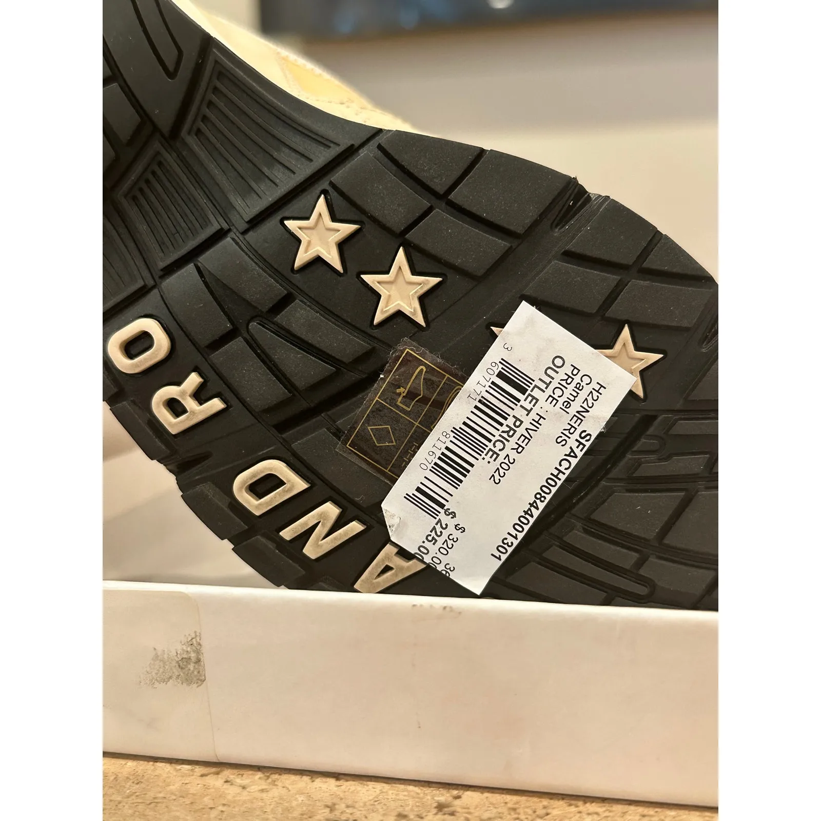 Sandro NEW in box  Camel Mesh Nubuck + Leather Sneakers 36 - Image 9