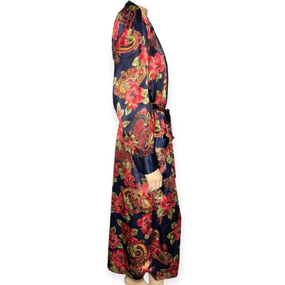 Vintage Victoria Secret women’s long Floral Satin Robe  size P/S - Image 5